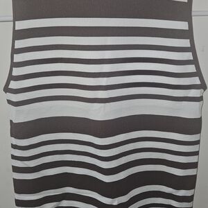 Women's Striped Knit Shorts - Brown & White